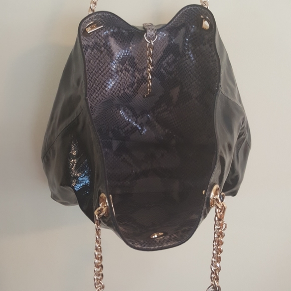 MK  patent leather and snakeskin reversible bag - Picture 2 of 4